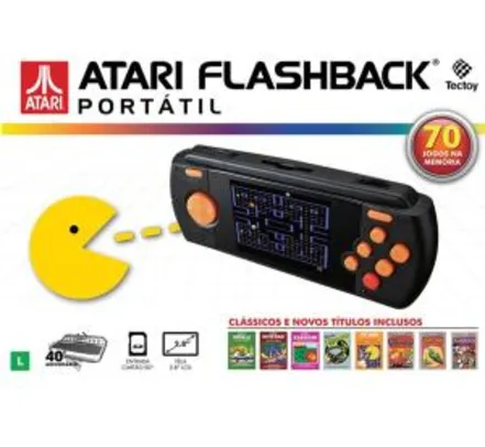 Videogame Atari Flashback Portatil com 70 jogos na memória