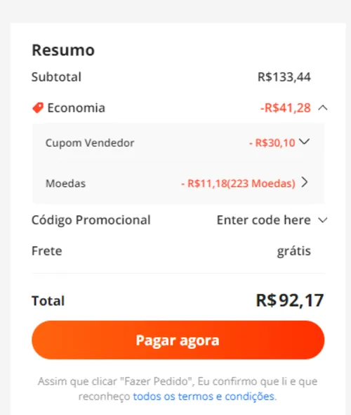 Imagem na descrição da promoção