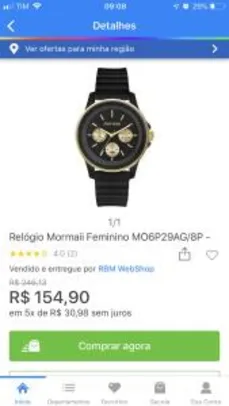 Relógio Mormaii Feminino MO6P29AG/8P | R$ 155
