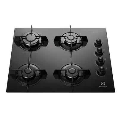 Cooktop a Gás Electrolux 4 Bocas KE4GP com Mesa de Vidro Temperado Bivolt - Preto