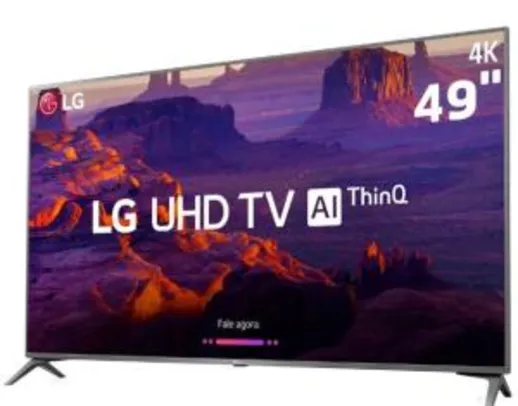 Smart TV LED 49" LG 49UK6310 Ultra HD 4K | Painel IPS, ThinQ AI, HDR10 3 HDMI 2 USB - R$ 2499