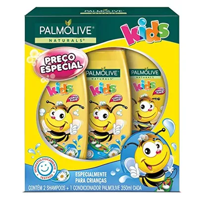 [Rec] Shampoo e Condicionador Palmolive Naturals Kids Todo Tipo de Cabelo 350ml Promo Leve 2 Shampoos + 1