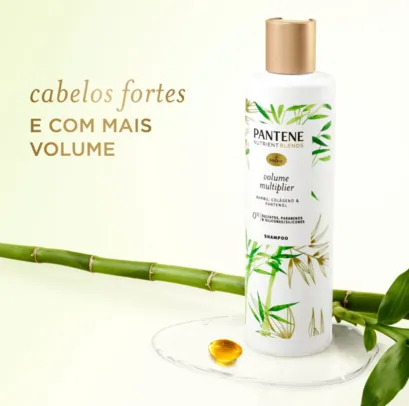 (R$19,78 Super) Shampoo Pantene Nutrient Blends Multiplicador de Volume com Bambu 270 ml