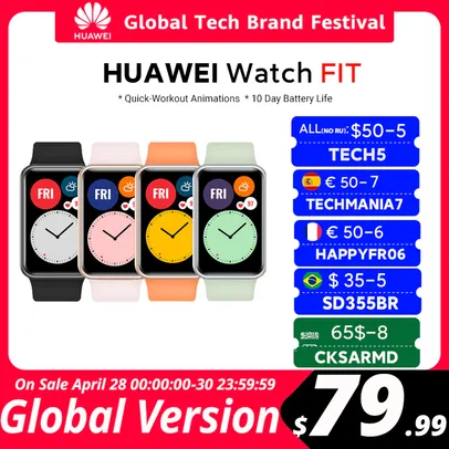 Saindo por R$ 423: Smartwatch Huawei Watch Fit | R$423 | Pelando