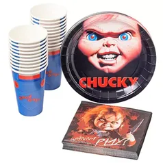 Kit festa infantil -importado- Silver Buffalo Conjunto de talheres Boneco Assassino Chucky