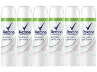 Desodorante Aerosol Antitranspirante Unissex - Rexona Motion Sense Sem Perfume 85ml 6 Unidades