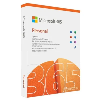 Microsoft Office 365 Personal, 1 Usuário com 1TB na Nuvem - QQ2-01386