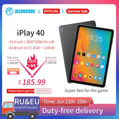 Tablet Alldocube iPlay 40 Octa Core 8GB 128GB | R$980