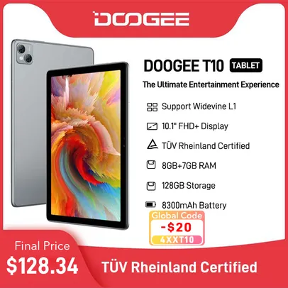 Tablet Doogee T10 10.1 8gb+128gb Android 12 Widevine L1 Support 