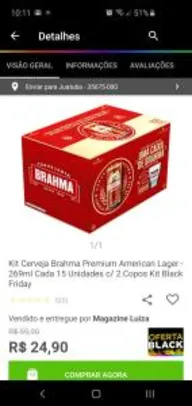 Cerveja Brahma 269 ml com retirada na loja