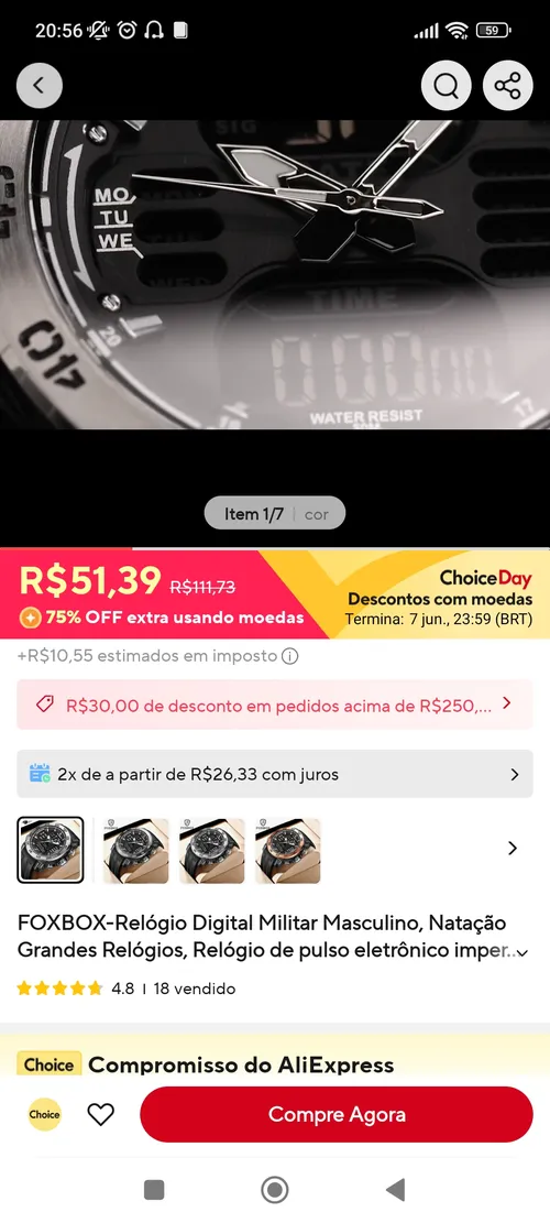 Imagem na descrição da promoção