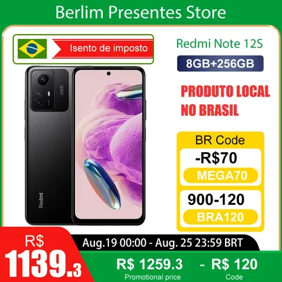 [Do Brasil] Smartphone Xiaomi Redmi Note 12S 256GB 