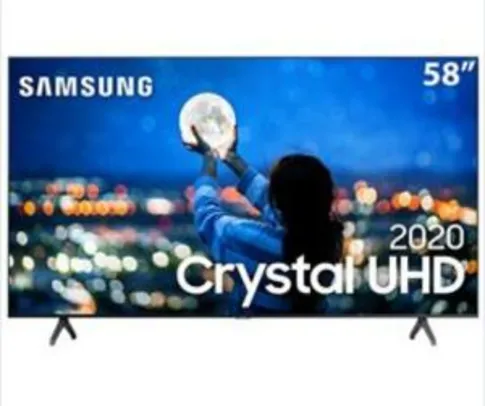 Smart TV LED 58" UHD 4K Samsung 58TU7000 Crystal UHD, HDR, Borda Infinita, Controle Remoto Único, Bluetooth, Visual Livre de Cabos - 2020