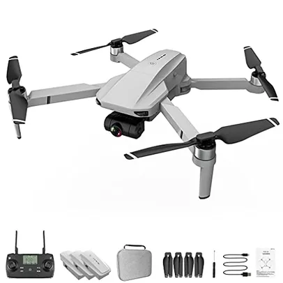 KF102 dobrável GPS 4k Drone Camera Gimbal Professional Brushless Quadcopter cinza branco 3 * baterias (3*batteries, gray white)