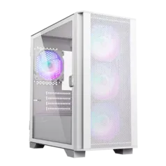 Gabinete Gamer Montech AIR 100 ARGB, Mini Tower, White, mATX, 4 Fans, Vidro Temperado