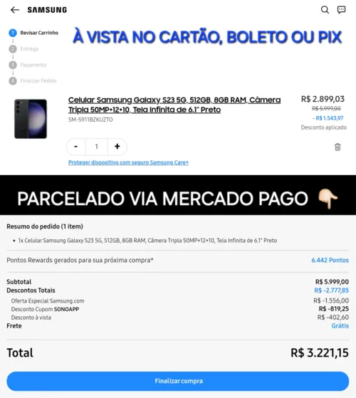 Imagem na descrição da promoção