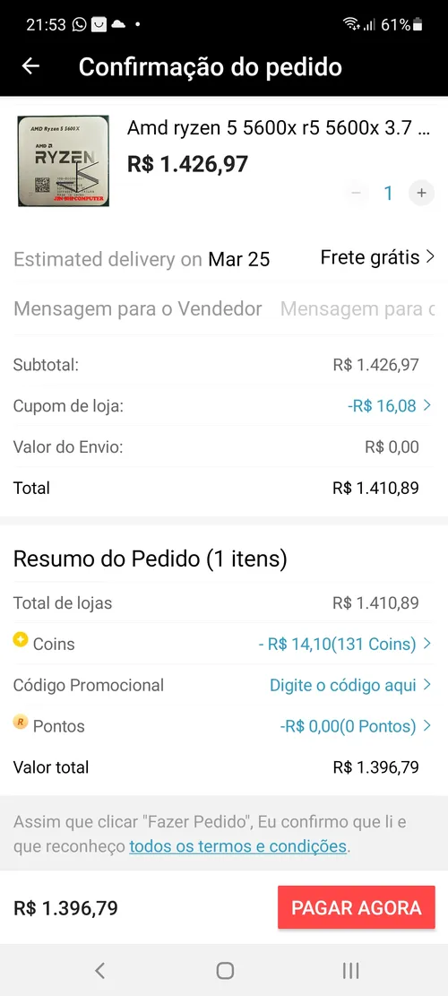 Imagem na descrição da promoção