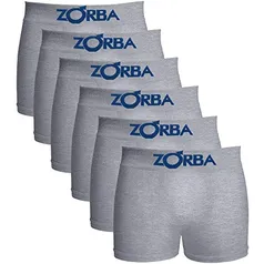 Kit com 6 Cuecas Zorba Boxer Algodão Sem Costura Infantil 678 Mescla Claro - P/M/G