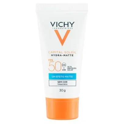 Protetor Solar Hidratante Vichy  Capital Soleil Hydra-Matte FPS50 + 2 brinde vichy vcy normaderm gel 60g