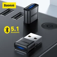 Baseus usb adaptador bluetooth dongle adaptador bluetooth 5.1 para pc portátil sem fio alto-falante 