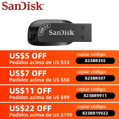 (Novos Usuários) Pendrive Sandisk 32GB Usb 3.0  | R$0,68