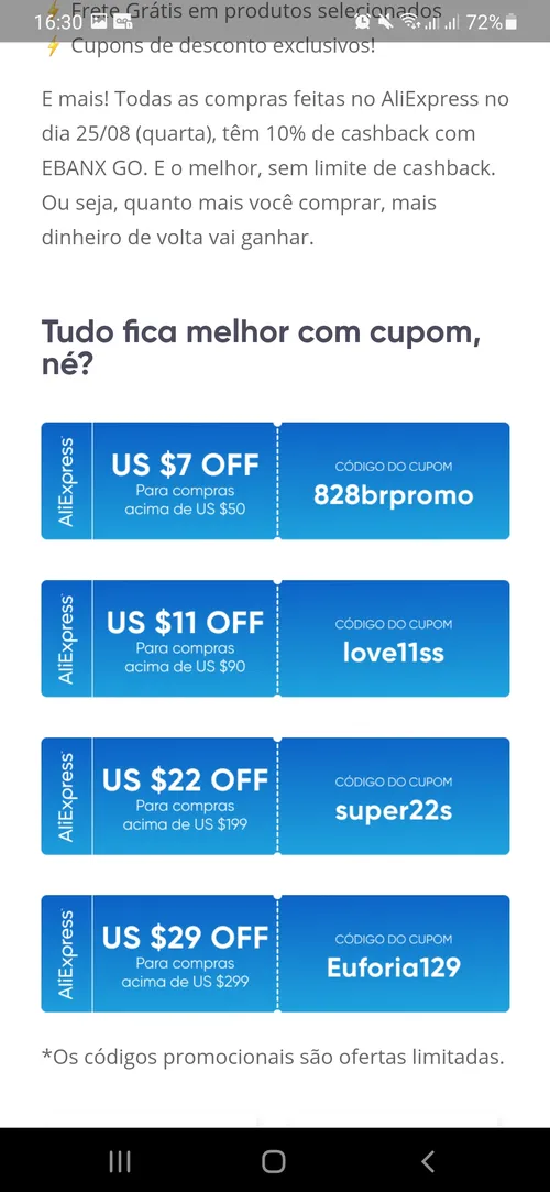 Imagem na descrição da promoção