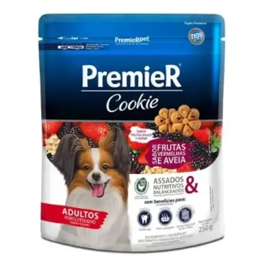 Biscoito Premier Cookie Para Cães Adultos Raças Pequenas Sabor Frutas Vermelhas - 250g