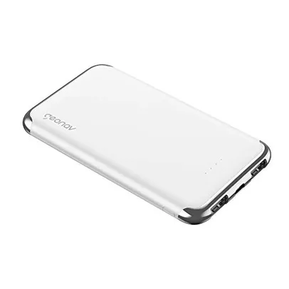 Carregador Portátil Universal 6.000mAh, 2 portas USB 2.1A, Led Indicador de bateria, Branco, PB6kWT