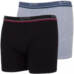 (Cupom BLACKON R$22) Kit de Cueca Boxer Lupo com 2 Unidades - Adulto