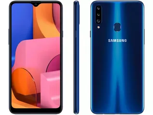 Smartphone Samsung Galaxy A20s 32GB Azul 4G - 3GB RAM Tela 6,5” Câm. Tripla + Câm. Selfie 8MP