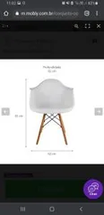 (PRIMEIRA COMPRA) Conjunto com 2 Cadeiras Charles Eames com Braço I Branco | R$269,90