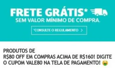 (PRODUTOS SELECIONADOS) R$80 off em compras acima de R$160 na NETSHOES