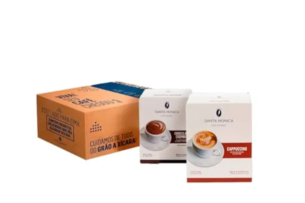 Saindo por R$ 35,91: (REC) Pack Café Santa Monicade Lácteos Monodose Chocolate Cremoso e Cappuccino - 2 unidades 300g | Pelando