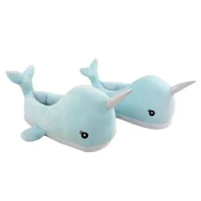 Pantufa baleia - azul | R$90