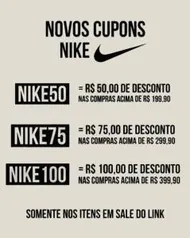 R$75 OFF em compras acima de R$299,90 | Nike