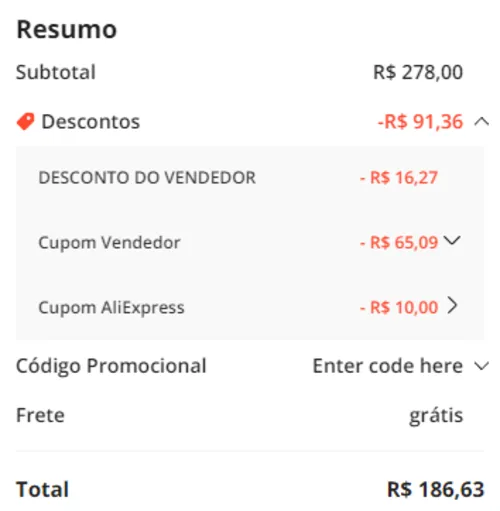 Imagem na descrição da promoção