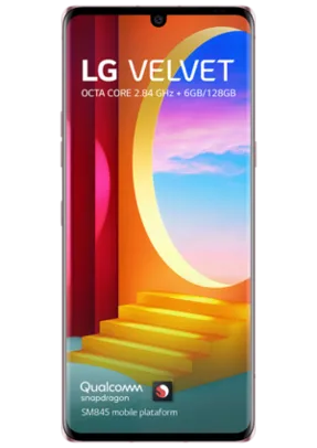 Smartphone LG Velvet, Amarelo, 128GB, Tela 6.8, Câm. 48MP