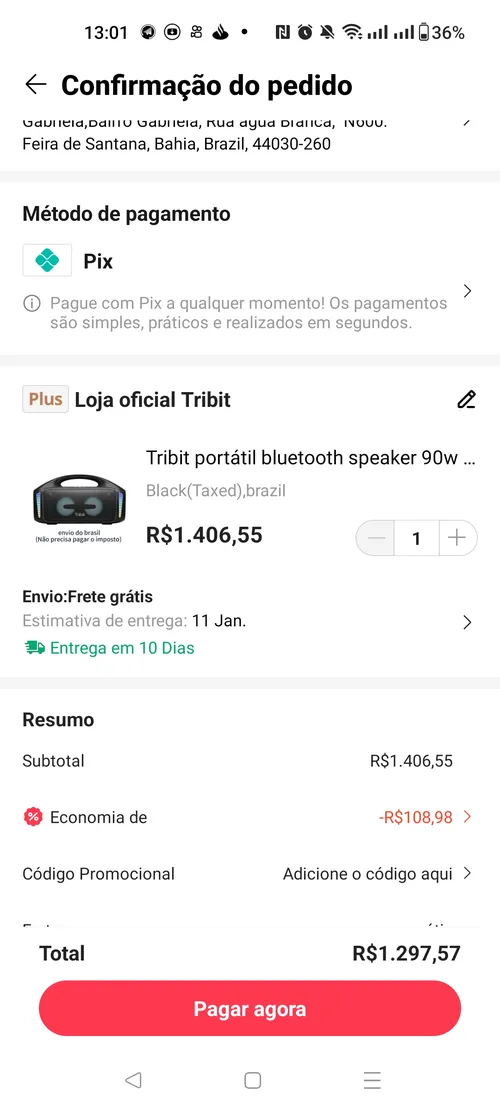 Imagem na descrição da promoção