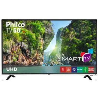 Smart TV LED 50” Philco 4K/Ultra HD PTV50F60SN - Conversor Digital Wi-Fi 3 HDMI 1 USB | R$1.710