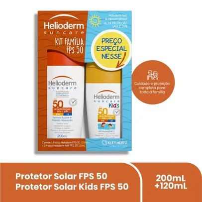 Kit Helioderm Suncare Protetor Solar Corporal FPS 50 com 200ml + 120ml