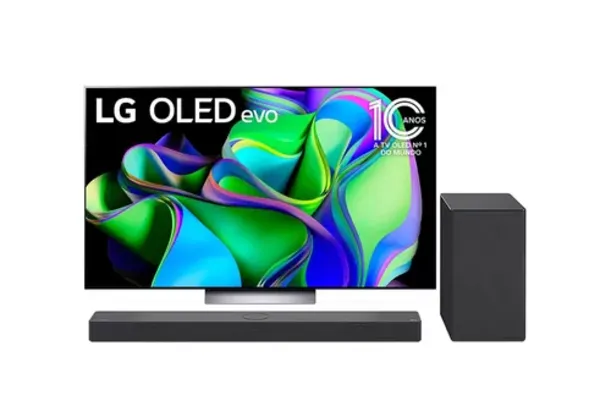  COMBO TV LG OLED EVO C3 55'' + LG SC9S 3.1.3 CANAIS DOLBY ATMOS SOUND BAR