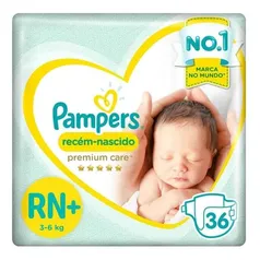 Fralda Pampers Premium Care Rn Plus C/36 Unidadas 3 À 6 Kg