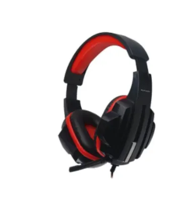 Headset Gamer Multilaser Conexão P2 Cabo de Nylon Preto e Vermelho Color Modelo Ph120