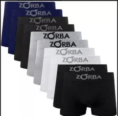 Kit 10 Cuecas Boxer Zorba Algodão Cotton Box Premium | R$80