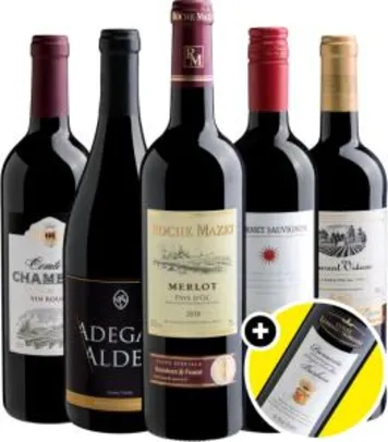 Kit de Vinhos Velho Mundo + Vinho Brinde - R$135