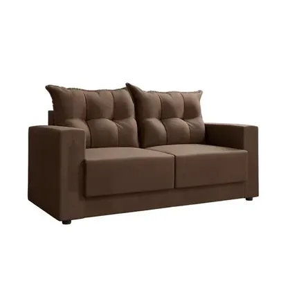 Sofá 2 Lugares Lubeck Suede Marrom 140 cm