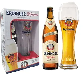 Erdinger Kit Cerveja Garrafa - 1 Weissbier 500Ml + 1 Copo 500Ml