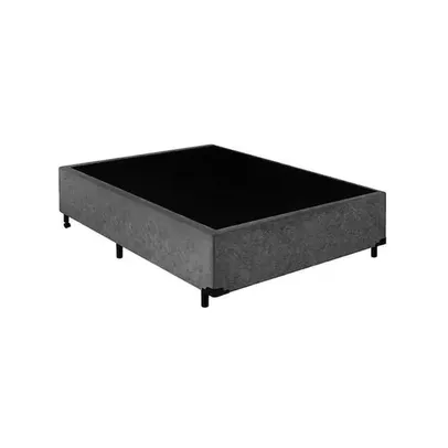 Cama Box Casal Base Suede Cinza 38x138x188 - Fabrica de Tudo