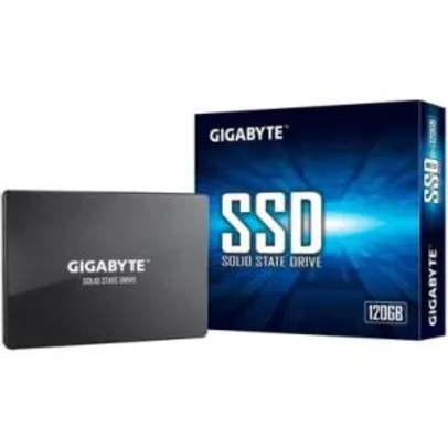 SSD Gigabyte 120GB, SATA, Leitura 500MB/s, Gravação 380MB/s - GP - R$142