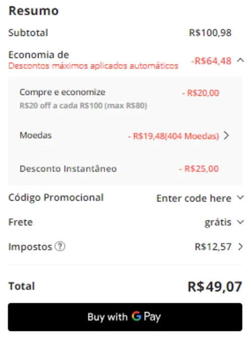 Imagem na descrição da promoção